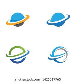 Planet globe icon vector design template