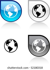 Planet glossy drop vibrant buttons.