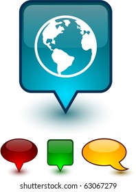 Planet glossy speech vector icons.