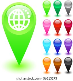Planet glossy web buttons.