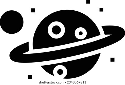 Planet Glyph Icon - Single Icon, Vector