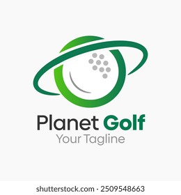 Plantilla de diseño de logotipos de Planet Golf. Bueno para empresas, agencias, comunidad y Organización