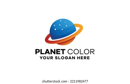Planet Gradient Logo Circle Icon Template
