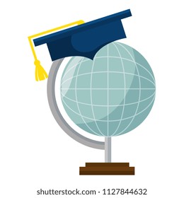 planet with graduation hat