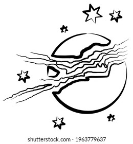 Planet. Graphic representation of the planet. Illustrations on the theme astrology, astronomy, esotericism, prediction of the future.
