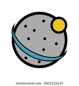 Planet Graphic with Sun Illustration