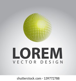 planet green over gray background vector illustration