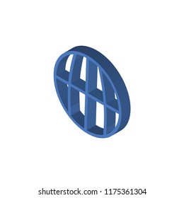 Planet grid circular isometric left top view 3D icon