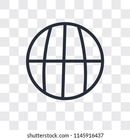 Planet grid circular vector icon isolated on transparent background, Planet grid circular logo concept