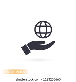 Planet in the hand icon