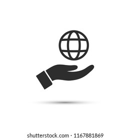 Planet in the hand icon