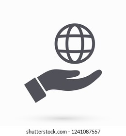 Planet in the hand icon