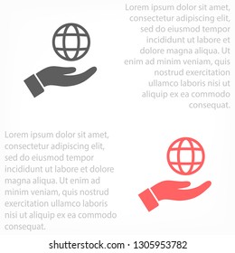 Planet in the hand icon