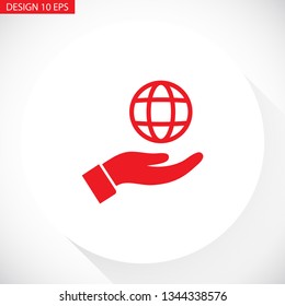 Planet in the hand icon