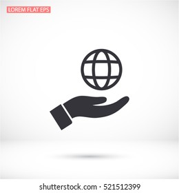 Planet in the hand icon