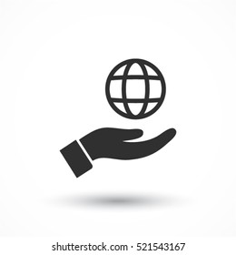 Planet in the hand icon