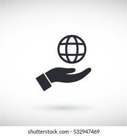 Planet in the hand icon