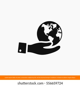 Planet in hand icon. One of set web icons