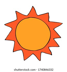 Planet. Handdrawn doodle vector icon. Space sky travelling symbol. Naive style.  Isolated on white background.
