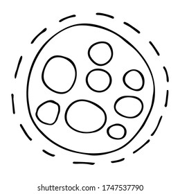 Planet. Handdrawn doodle vector icon. Space sky travelling symbol. Naive style.  Isolated on white background.
