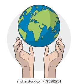 Planet and hands design