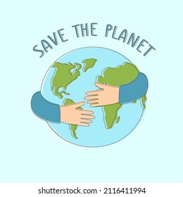 The planet and the hands that hug it