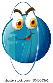 Planeta con ilustración facial feliz