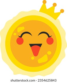 Planet Happy Sun Smiling Face Cartoon Expression Astrology Vector Illustration