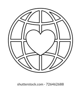 planet with heart icon