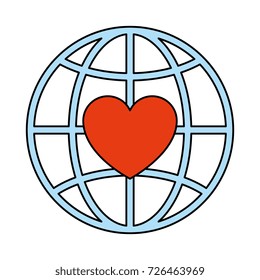 planet with heart icon