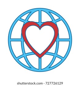 planet with heart icon