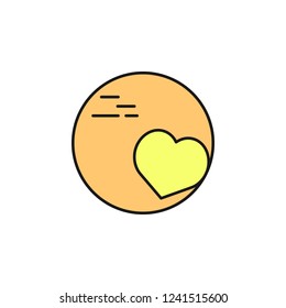 planet and heart icon. Element of space outline color icon. Thin line icon for website design and development, app development. Premium icon