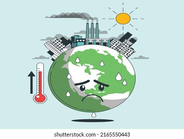 Planet Hot Earth Melting Thermometer Global Stock Vector (Royalty Free ...