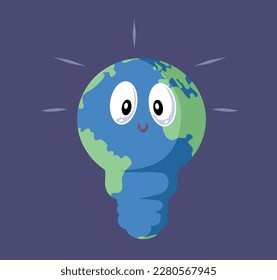 
Planet Hour Vector Mascot Environment Concept Design Illustration. Cartoon eines anthropomorphen Globus zum Energiesparen 
