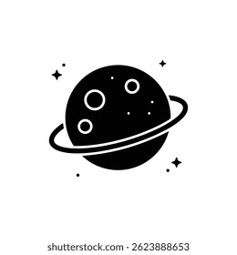 Planet with Hourglass Shape Black Filled Icon
