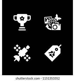 planet icon. 4 planet set with space, star, earth pictures and ecology and environment vector icons for web and mobile app