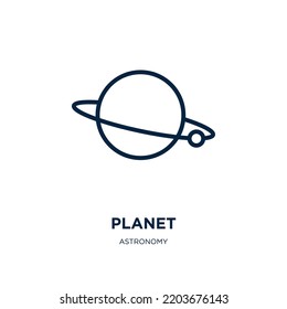 planet icon from astronomy collection. Thin linear planet, nature, science outline icon isolated on white background. Line vector planet sign, symbol for web and mobile
