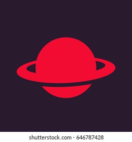 Planet icon, astronomy symbol