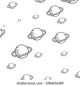 Fondo del icono Planeta en estilo de línea. Signo de vector