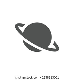 Planet Icon Black and White Vector Graphic