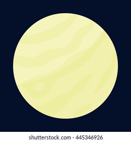 Planet icon in cartoon style isolated on dark background