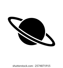 Planet icon color editable on white background