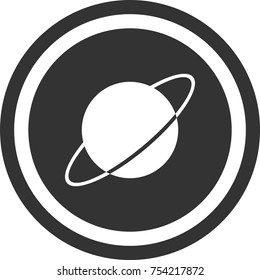Planet icon , dark circle sign design