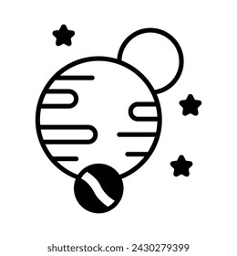 Planet Icon Design in Five style with Editable Stroke. Line, Solid, Flat Line, Duo Tone Color, and Color Gradient Line. Suitable for Web Page, Mobile App, UI, UX and GUI design.