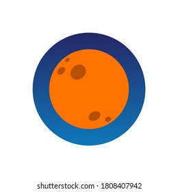 diseño de iconos de planeta. Diseño de iconos de estilo plano para aplicaciones web o móviles. diseño planetario en rojo