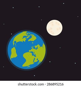 Planet icon design over space background, vector illustration