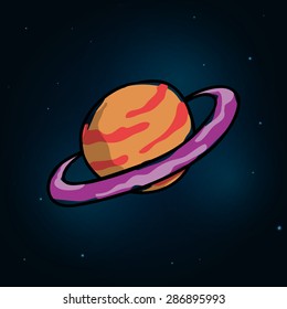 Planet icon design over space background, vector illustration