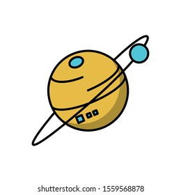 Planet icon design, Solar system space orbit galaxy universe and science theme Vector illustration
