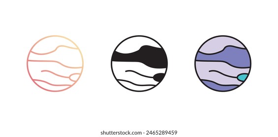 Diseño de icono de planeta con fondo blanco ilustración de stock
