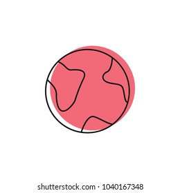Planet icon. Doodle illustration of Red Planet vector icon for web and advertising